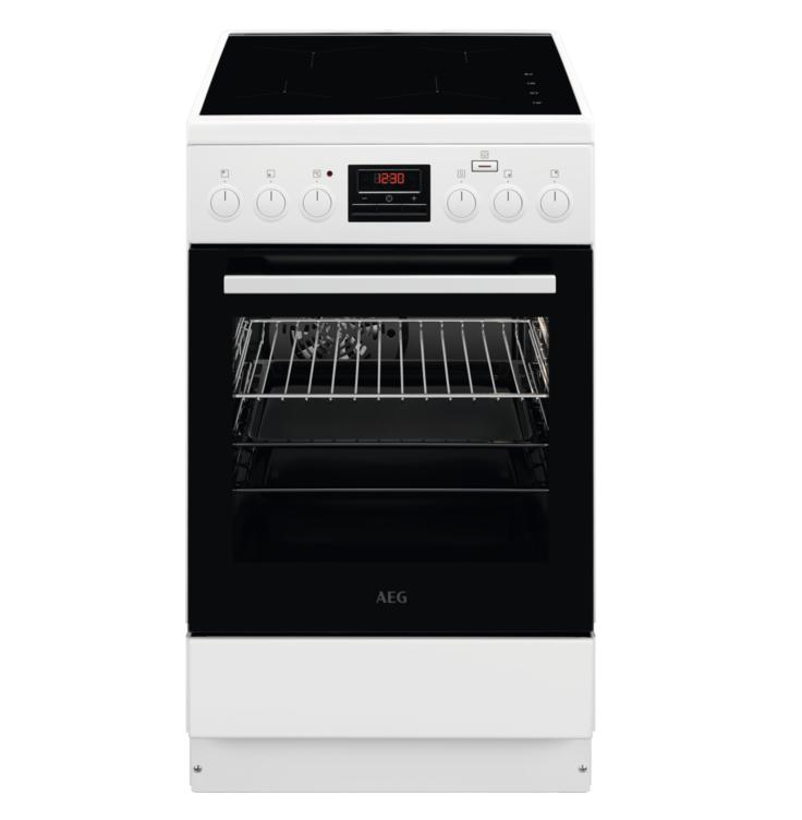 AEG CIB56484BW In­duk­ti­ons-Stand­herd mit 2-fach-Te­le­sko­paus­zug, SteamBake – mit Feuch­tig­keits­zu­ga­be, 50 cm