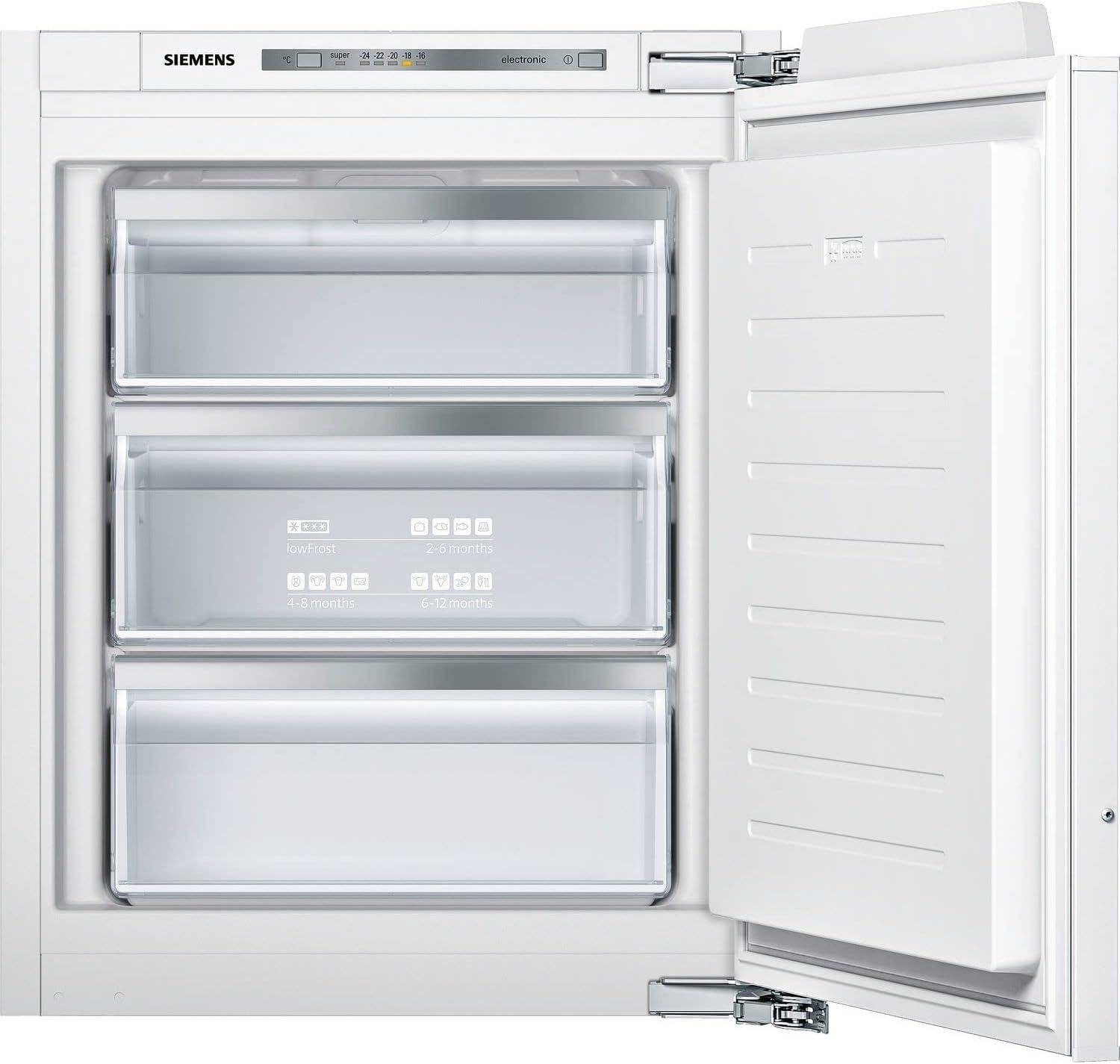 Siemens GI11VAFE0 iQ500 Einbau Gefrierschrank, Nischenhöhe: 72cm, 72l, Flachscharnier, lowFrost, freshSense